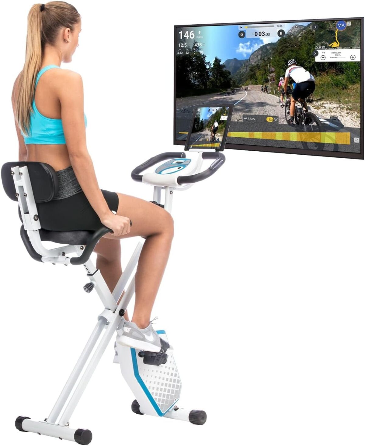 Test du Skandika Foldaway X-1000 PLUS : vélo appartement pliable avec Bluetooth
