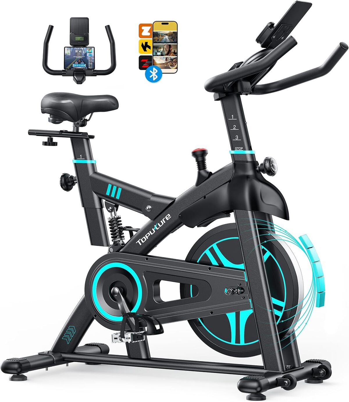 Test : vélo d'appartement connecté Toputure, résistance 100 niveaux