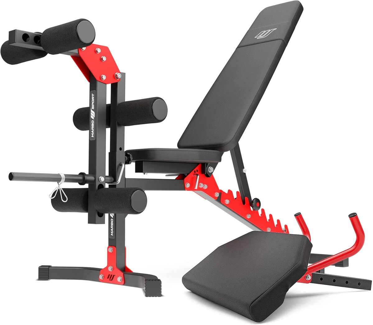 Test du kit Marbo Sport MH1 : banc MH-L115 avec accessoires jambes et pult
