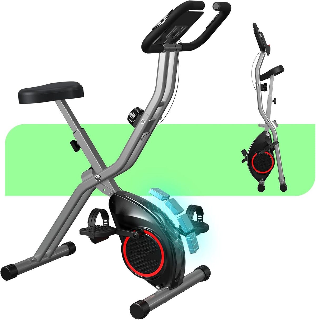 Test du vélo d'appartement pliable 15 kg avec résistance magnétique