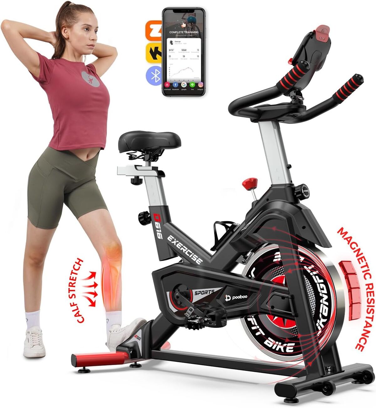 Test du vélo d'appartement Pooboo magnétique Bluetooth