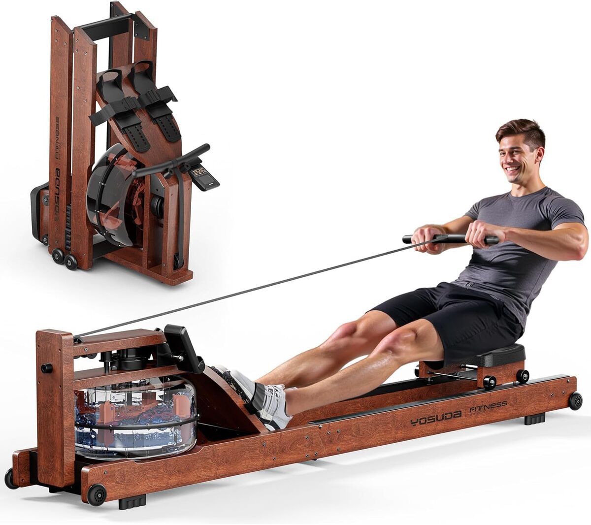 Test : rameur d'eau pliable Yosuda en bois massif
