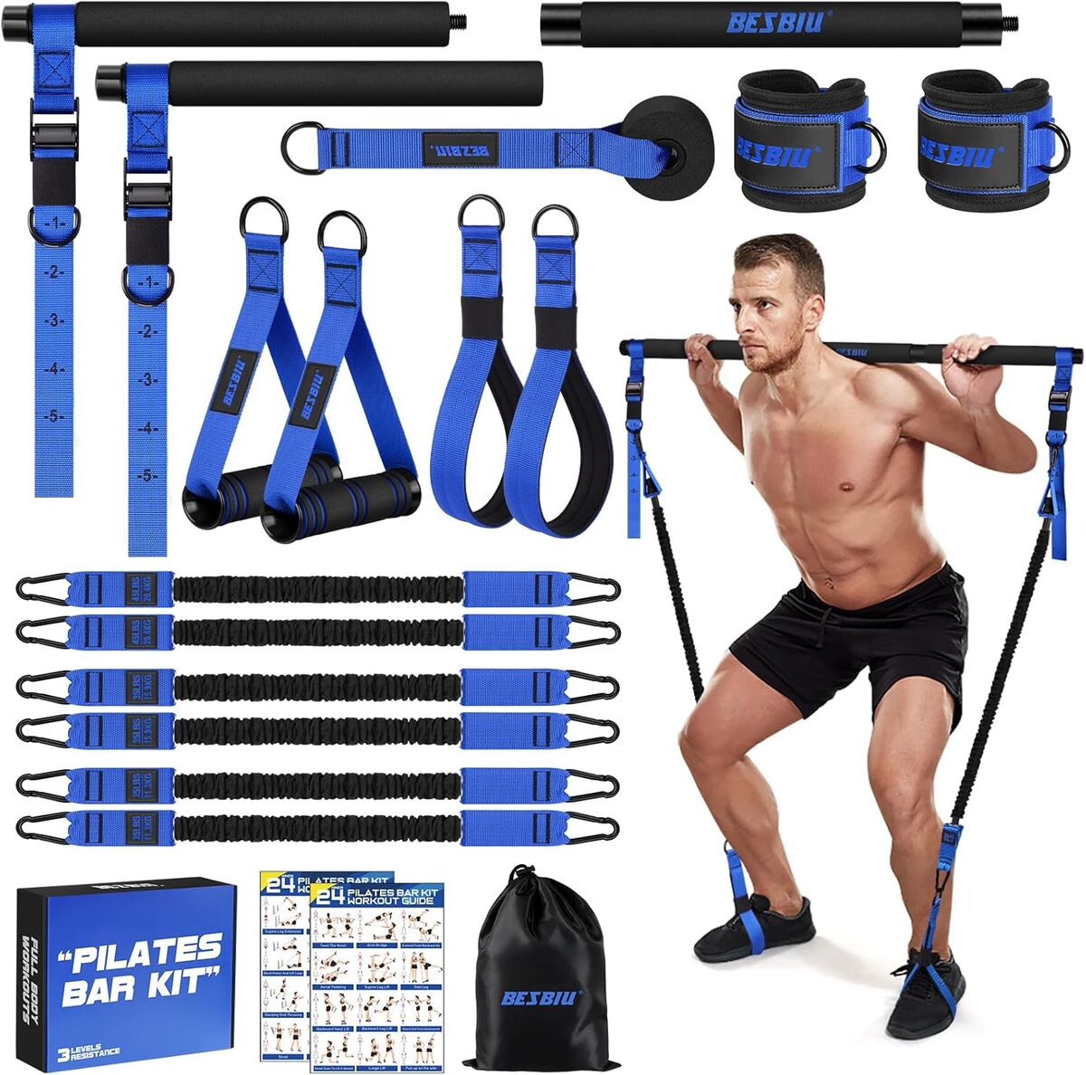 Test du kit de barre de Pilates : bandes de résistance 95, 3 kg