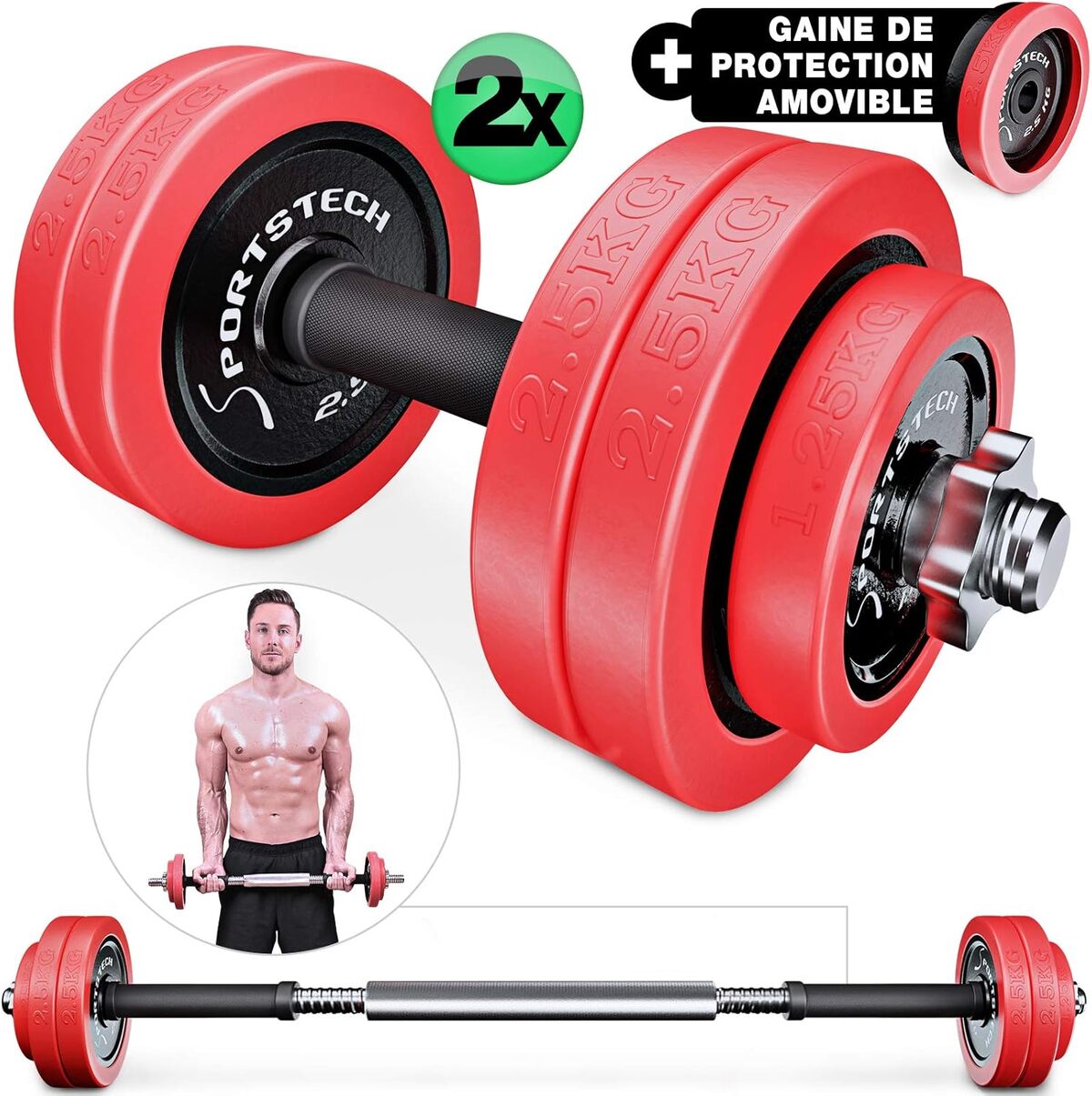 Test des haltères Sportstech AH300 : ensemble de musculation réglable 2 en 1