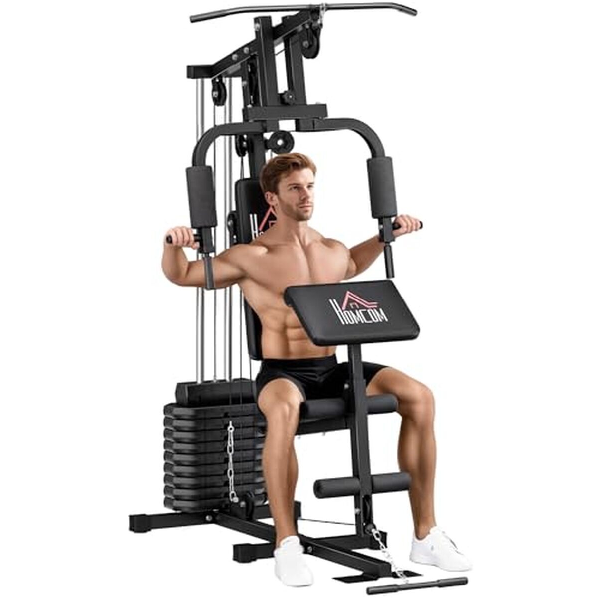 Test de la station de fitness multifonctionnelle HOMCOM Power Tower 45kg