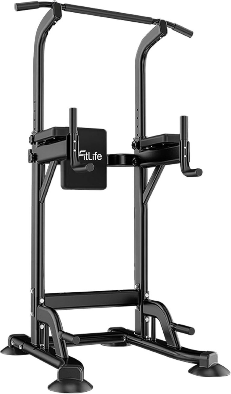 Power Tower DH FitLife - Station Musculation Maison Avec Barre Traction/Dips - 150kg Charge Max