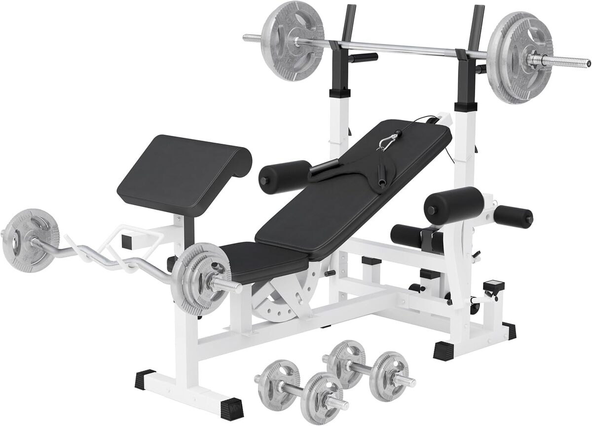 Test du banc multifonction Gorilla Sports : haltères et accessoires inclus
