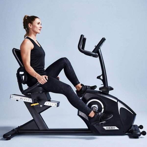 MAXXUS Velo Elliptique 4.2R - Écran LCD, Siège Réglable, avec Dossier, Horizontal, Magnétique, Max 160kg - Vélo Elliptique d'Appartement, Machine de Sport, Fitness, Materiel Sport Maison, Cardio