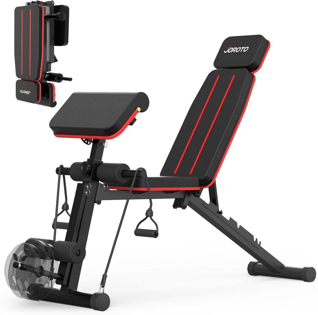 Test du banc de musculation Joroto 350 kg : réglable et pliable