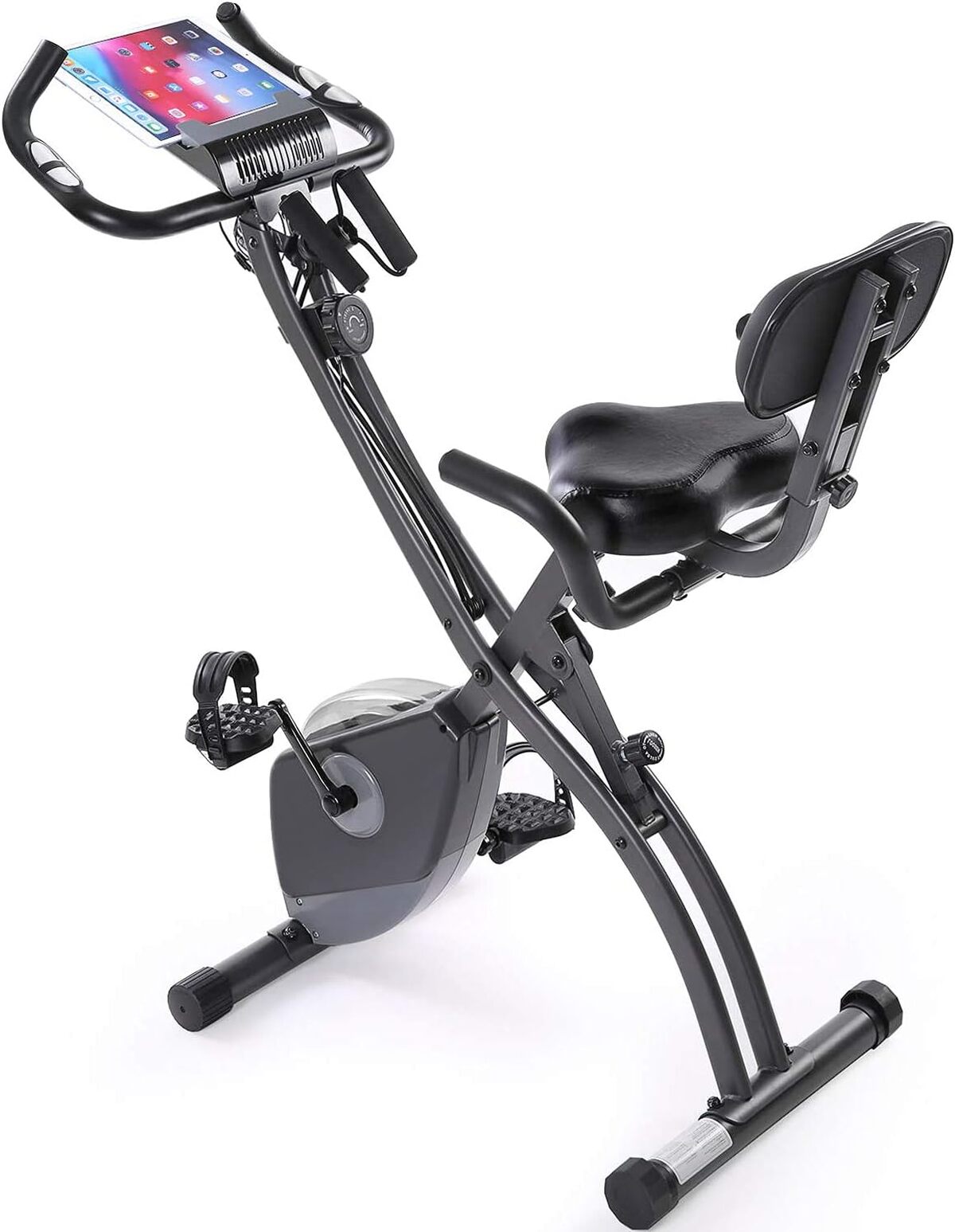 Test du vélo pliable Exerpeutic 3-en-1 avec bandes de résistance et moniteur LCD