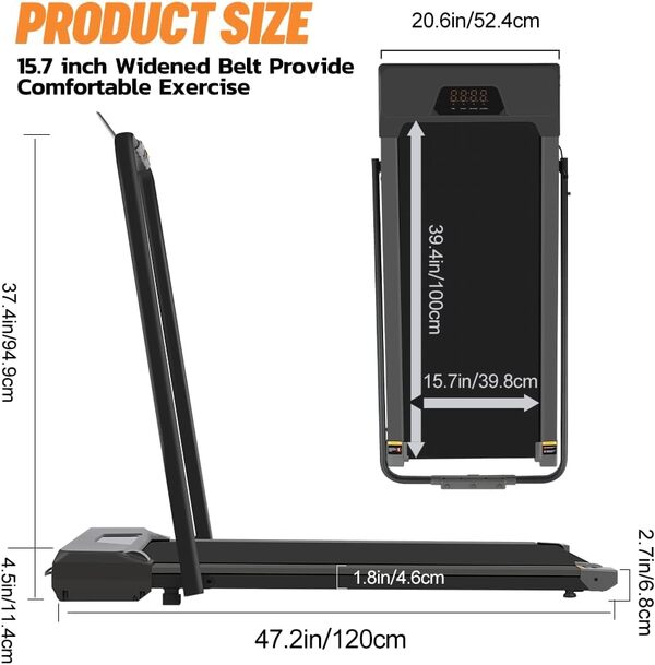 Tapis de Course ÉLectrique Écran LED, Tapis de Marche avec Télécommande, Vitesse Réglable pour Domicile Bureau, Capacité Charge 100 KG