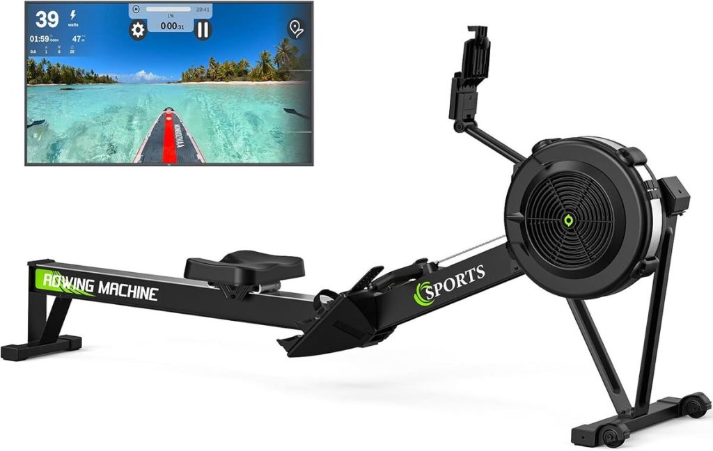 Test du rameur pro pliable à résistance réglable avec écran Bluetooth