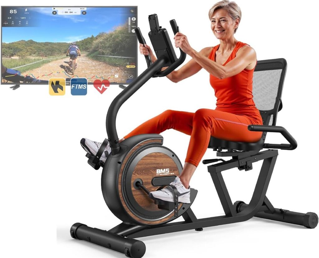 Test du vélo d'appartement couché confort 150 kg : siège spacieux