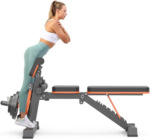 XCHIEF Banc de musculation réglable – Banc d'entraînement pliable robuste de 453,6 kg avec extension de jambe et coussin de prédicateur, plat/incliné/déclin, banc pour entraînement complet du corps à