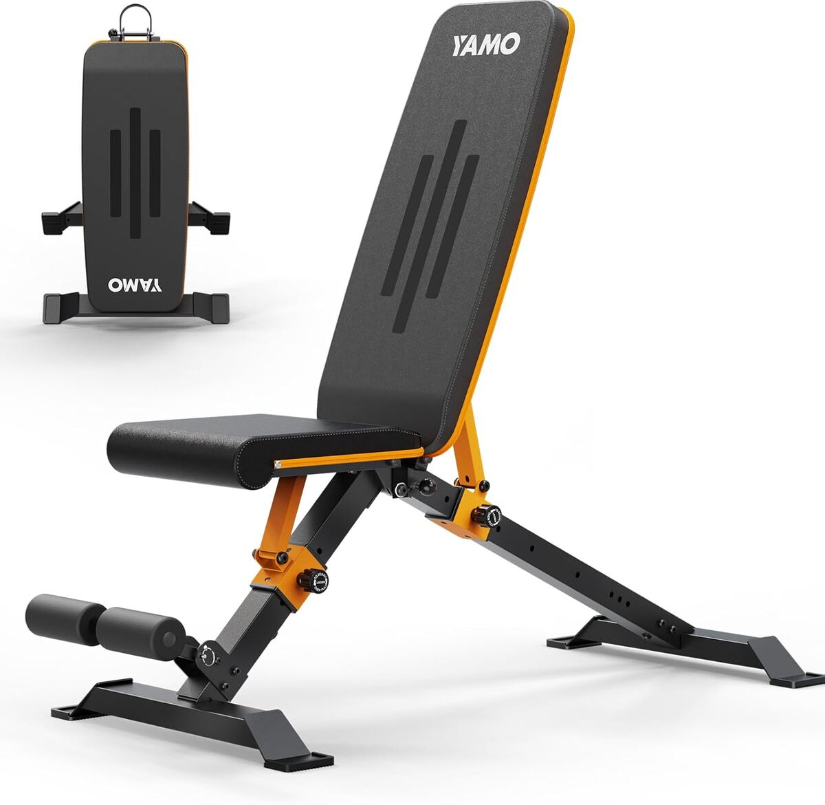 Test YAMO banc de musculation pliable : 8 positions pour un entraînement complet