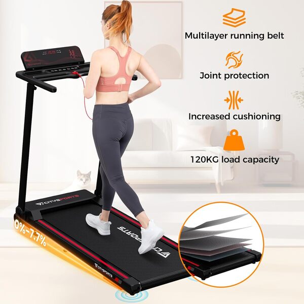 CITYSPORTS Tapis de Course,Tapis de Marche Pliable,12 km/h,Pente 7,7%