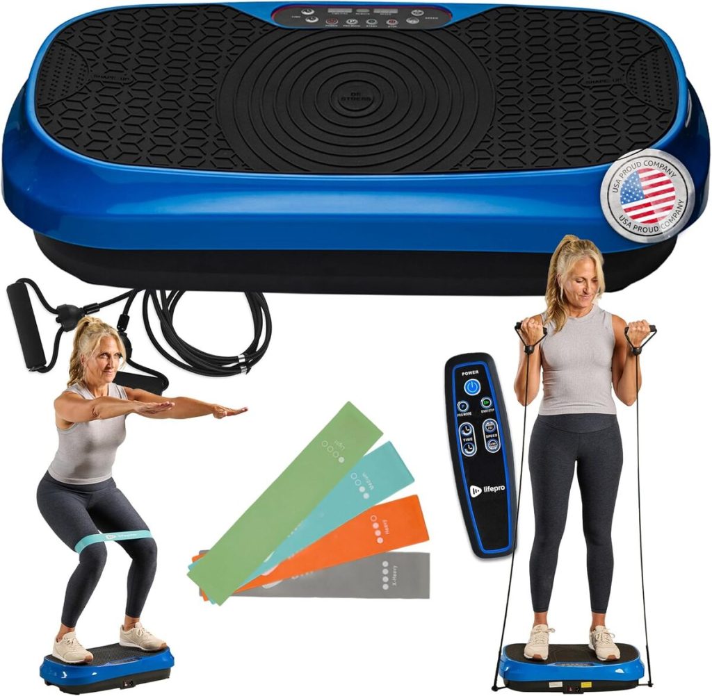 Plateforme Vibrante 180 Niveaux D'intensité | Avec Bandes élastiques Et Haut-parleur Bluetooth | Capacité 150 Kg