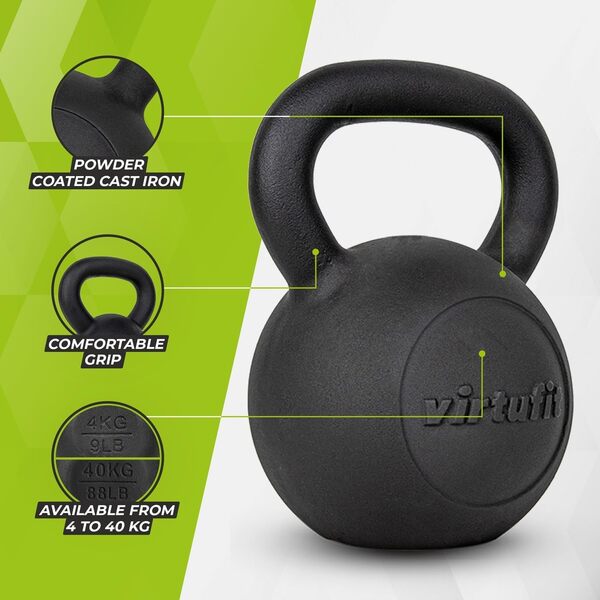 VirtuFit Kettlebell Pro - Kettle Bell - Fonte - 20 kg