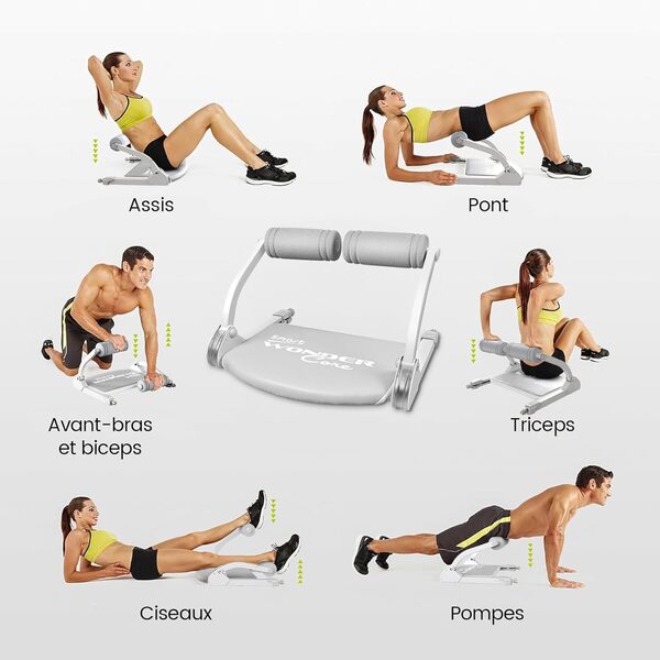 WONDER CORE SMART, équipement d'entraînement des abdominaux, machine à abdominaux pour entraînement du ventre, machine abdominale pour abdominaux, machine à abdominaux et équipement d'exercice,