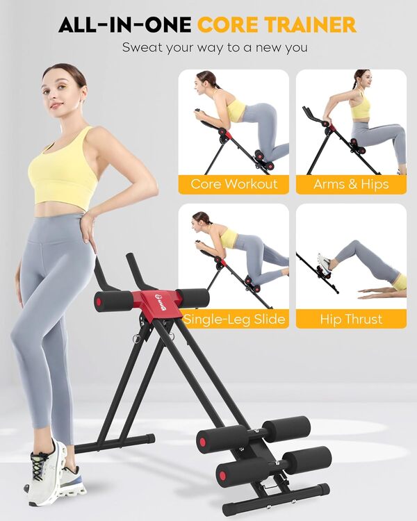 GUUG Machine Abdo Appareil Abdominaux: Multifonction Abdominaux Pliable Musculation Appareil d'appartementSport Maison pour Femmes et Hommes Machine de Musculation
