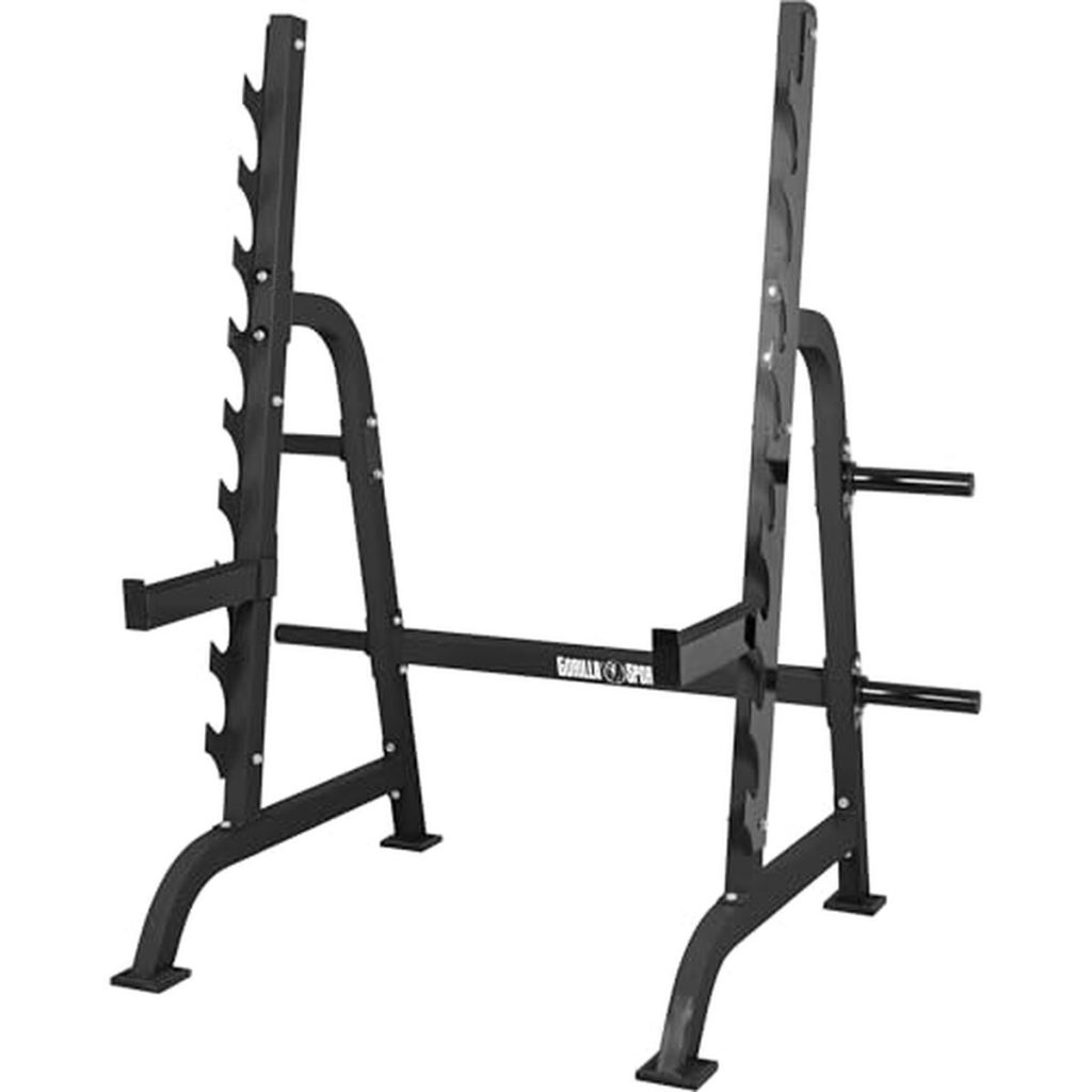 Test : rack squat Gorilla Sports - acier robuste et stockage polyvalent