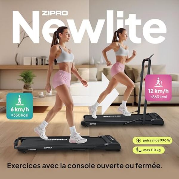 Découvrez notre test complet du tapis de course pliable ZIPRO Newlite : design moderne, praticité et moteur silencieux pour vos séances à domicile.