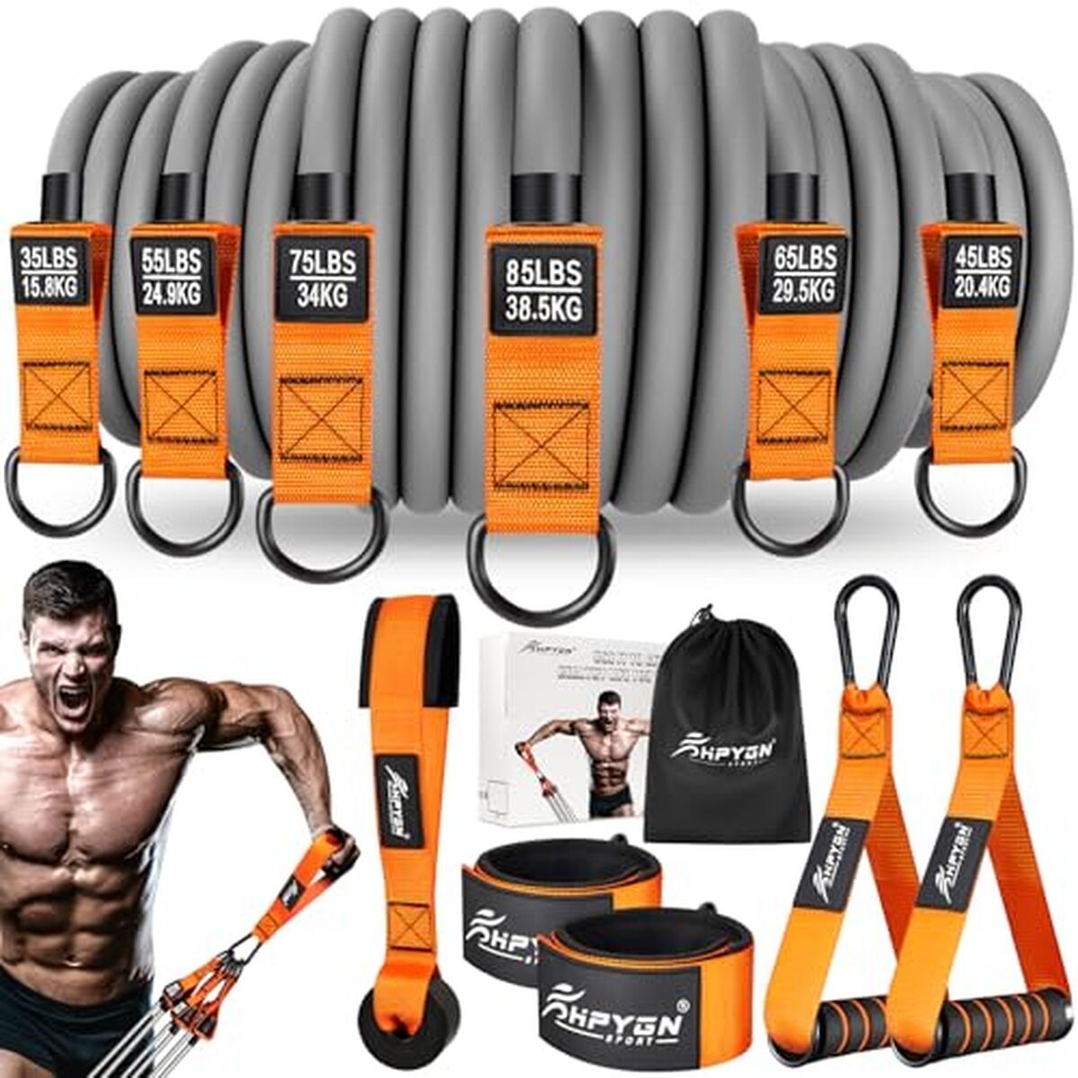 Évaluation des bandes de résistance HPYGN 360 kg avec accessoires complets