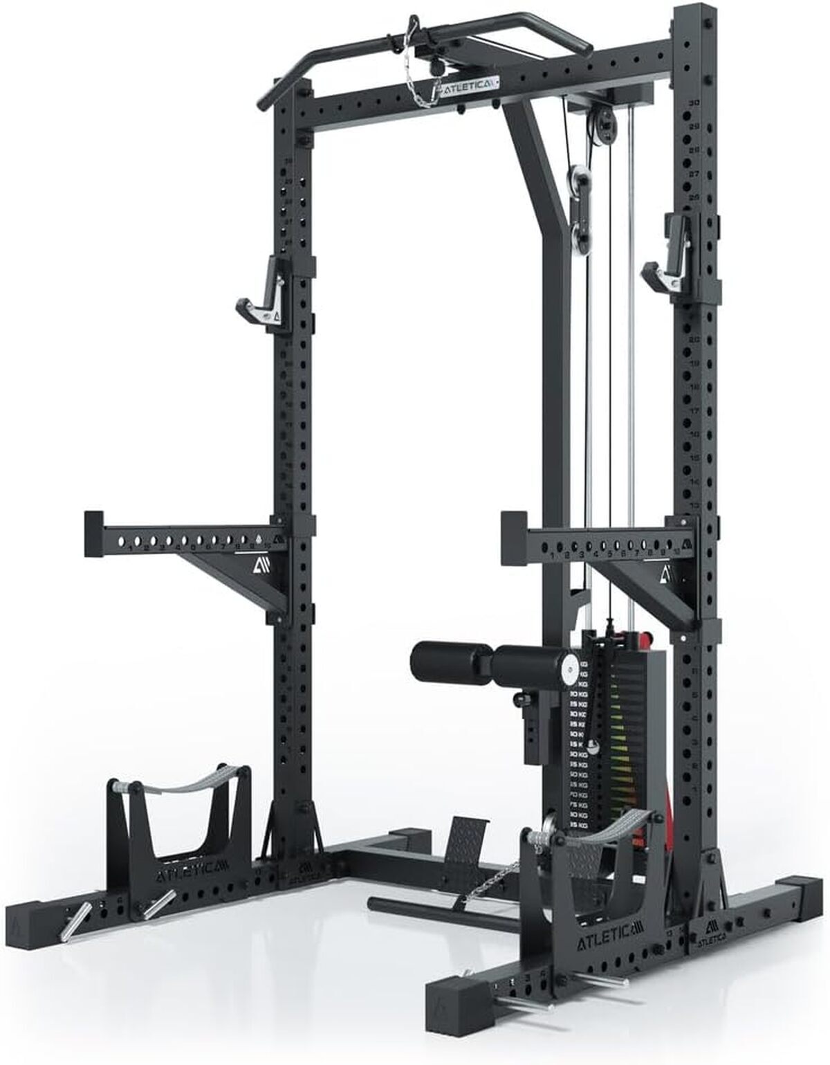 Test : rack squat Atletica R7 Rider avec 95 kg enfichables