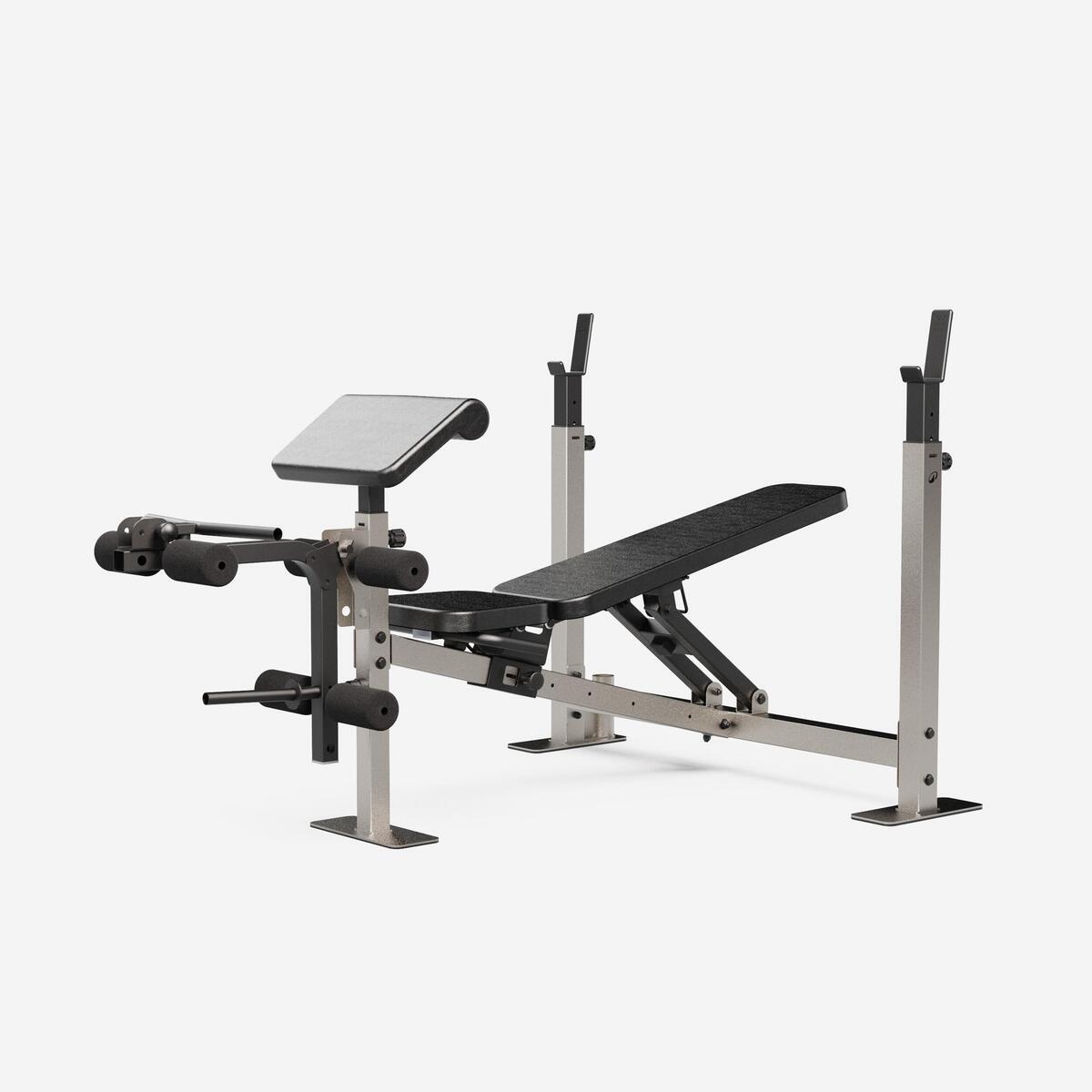 Test du banc de musculation Decathlon avec chandelles et station curl